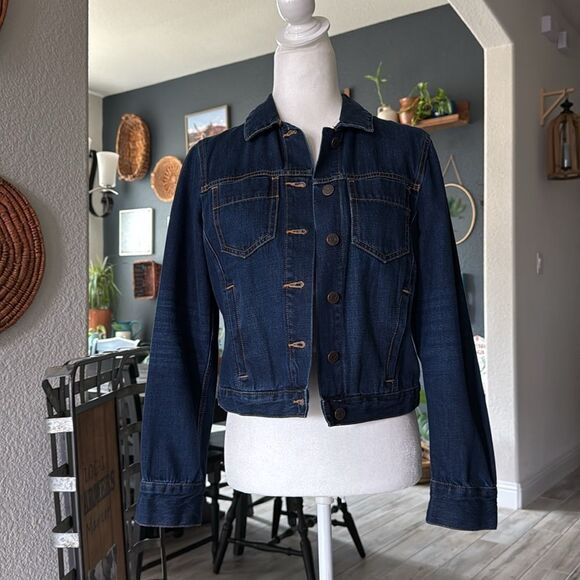 Banana Republic Denim Jacket S Cotton Dark Denim - Picture 1 of 9